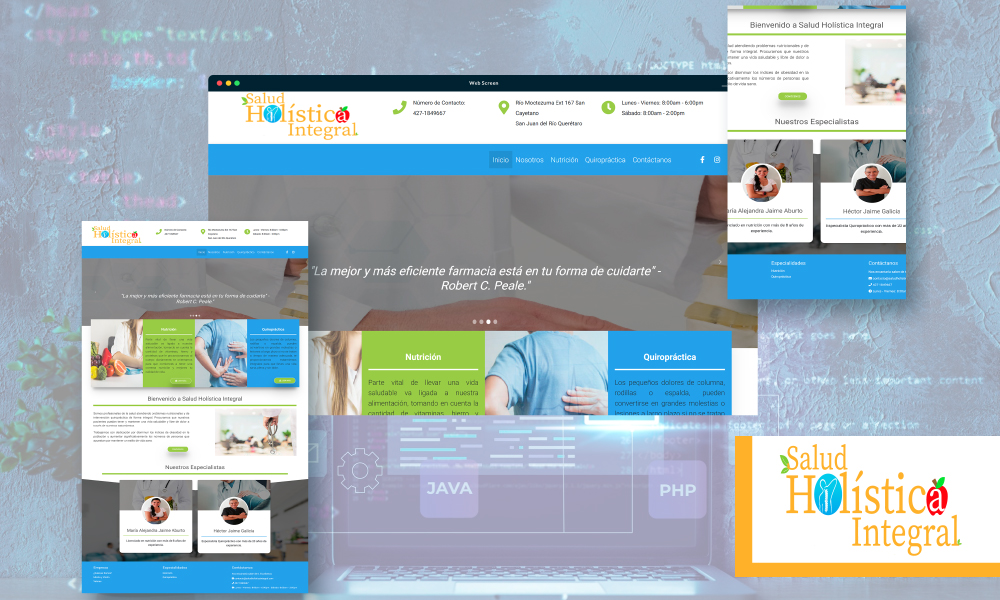 Sitio web de servicios holísticos diseñado por E Tech Code